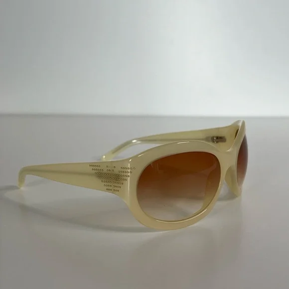 Emporio Armani Cream Sunglasses with Vintage-Inspired Design Emporio Armani 1997 Vintage Sunglasses Mens Womens Womens  main image 2